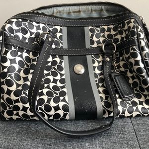 Coach Chelsea Heritage Black & white Satchel Purse